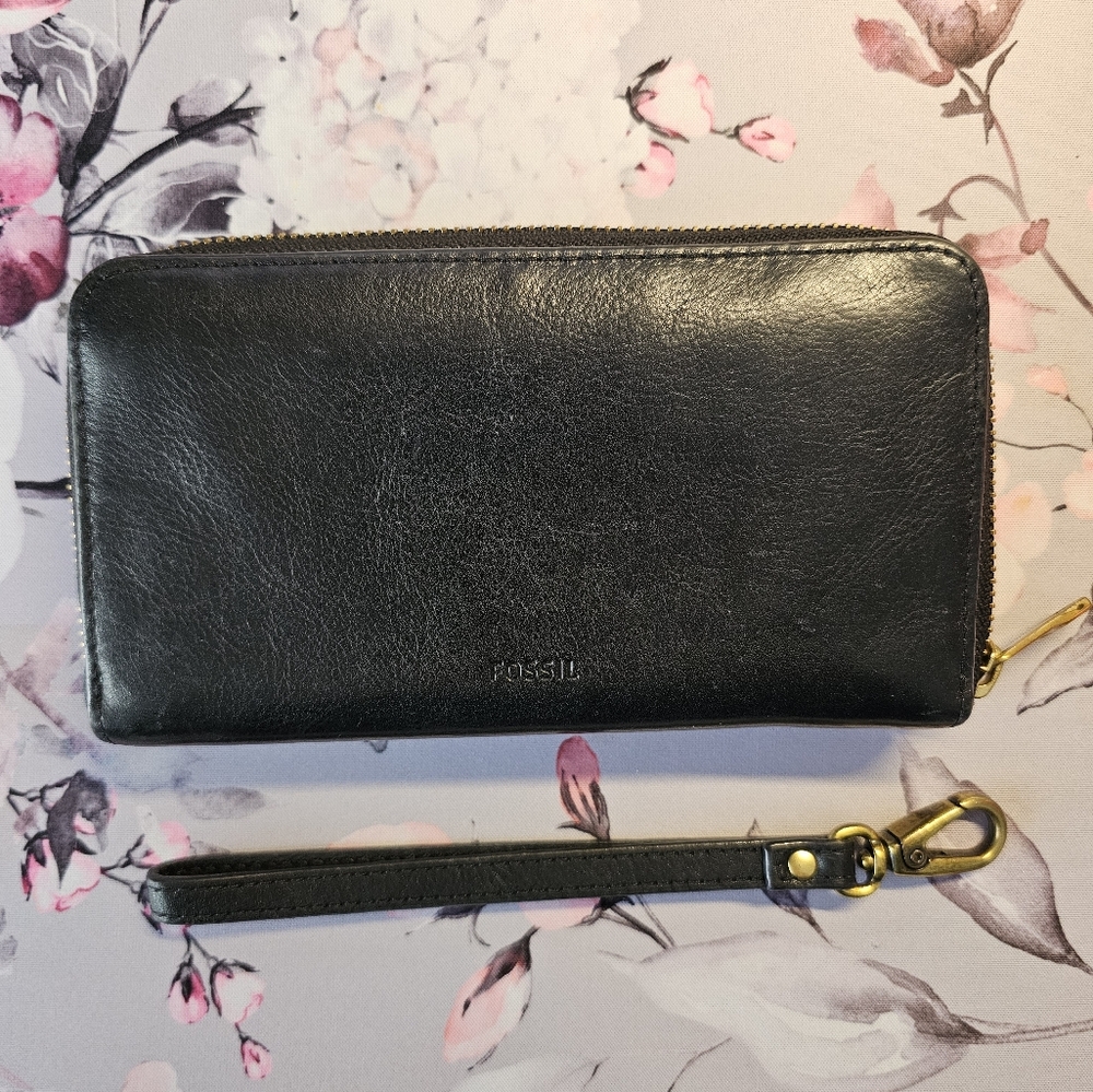 FOSSIL black Leather medium Wallet